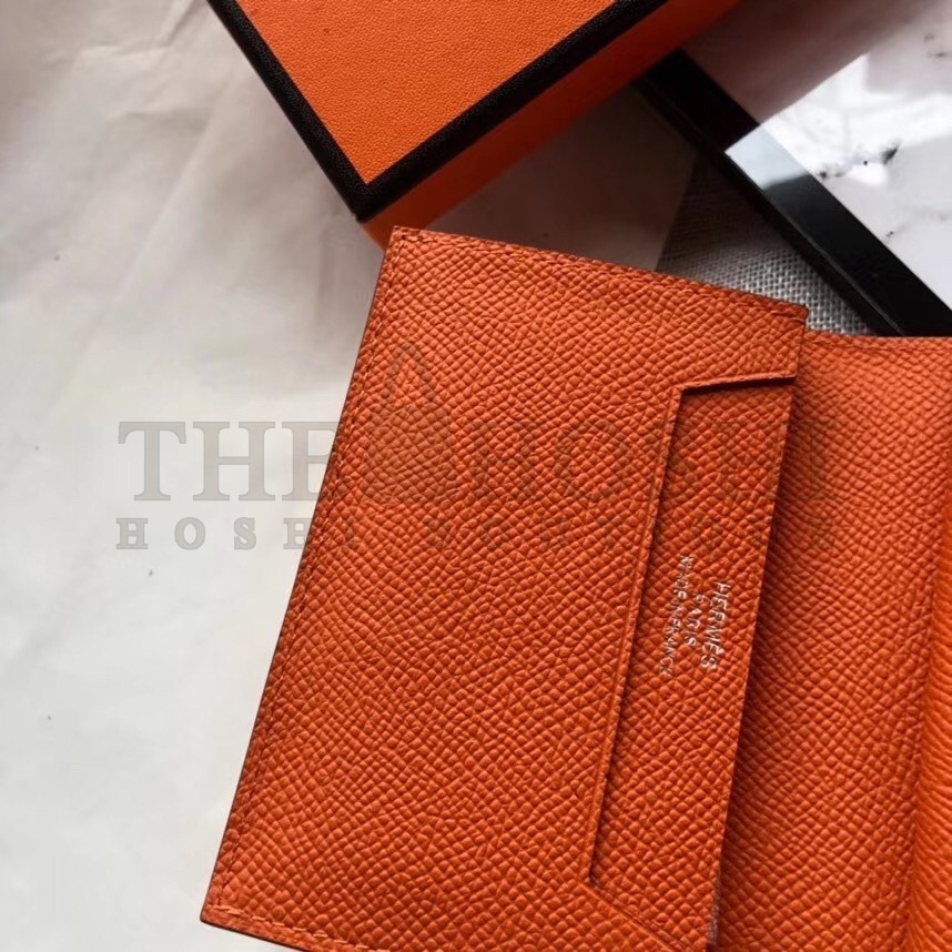 H**me5 Bearn Mini Wallet In Orange Epsom Leather Master Quality