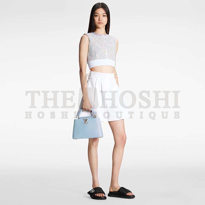 L0vis Vvtt0n LV Women Capucines BB Handbag Lilas Purple Taurillon Leather Shimmery Master Quality