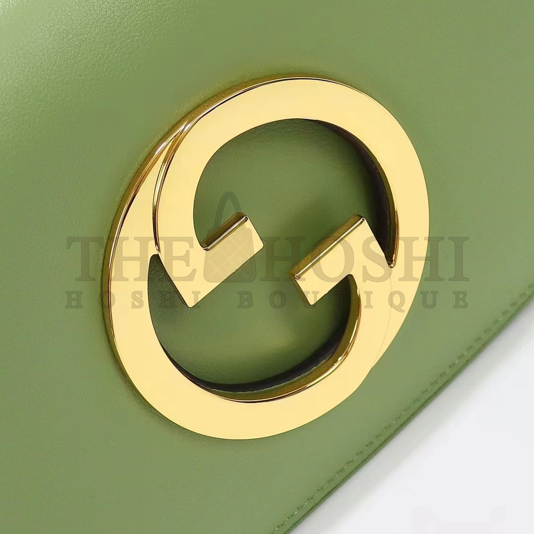 Gvc*1 Women GG Blondie Shoulder Bag Green Leather Round Interlocking G Master Quality