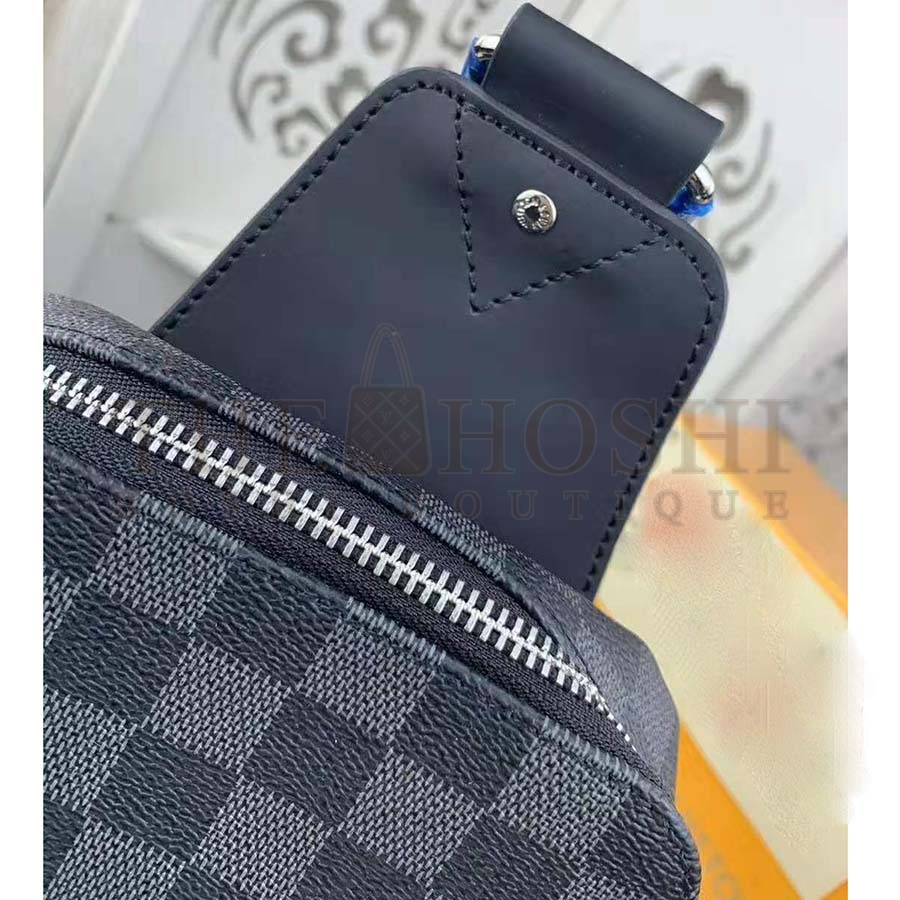 L0vis Vvtt0n LV Men Avenue Sling Bag in Damier Graphite Canvas-Grey Master Quality
