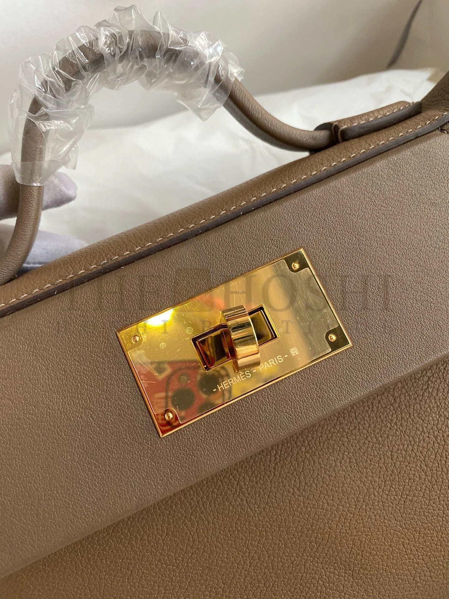 H**me5 24/24 Mini 21 Handmade Bag in Beige Weimar Evercolor Leather Master Quality