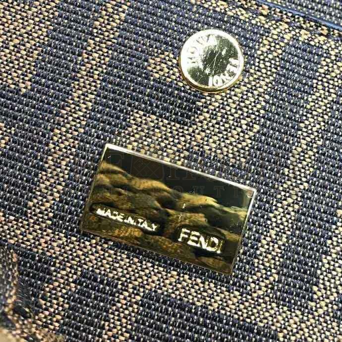 F**di Women Iconic Baguette Medium Size Jacquard Fabric Interlace Bag Master Quality