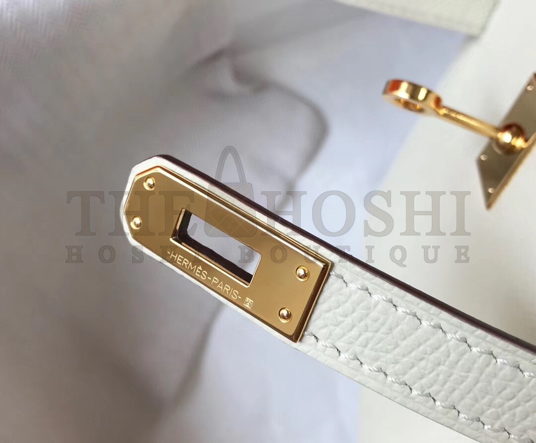 H**me5 Kelly Mini II Bag In White Epsom Leather Master Quality