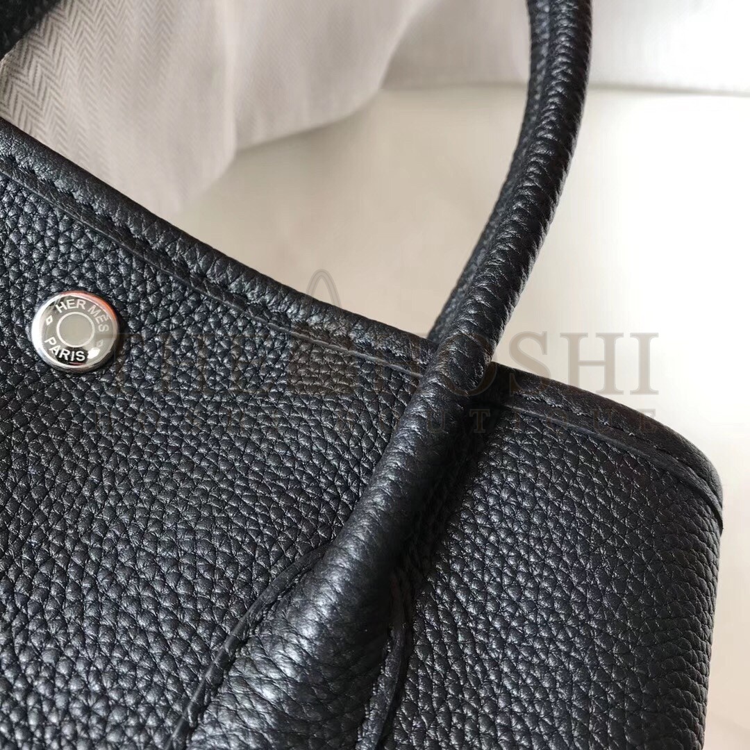 H**me5 Garden Party 30 Bag In Black Clemence Leather Master Quality
