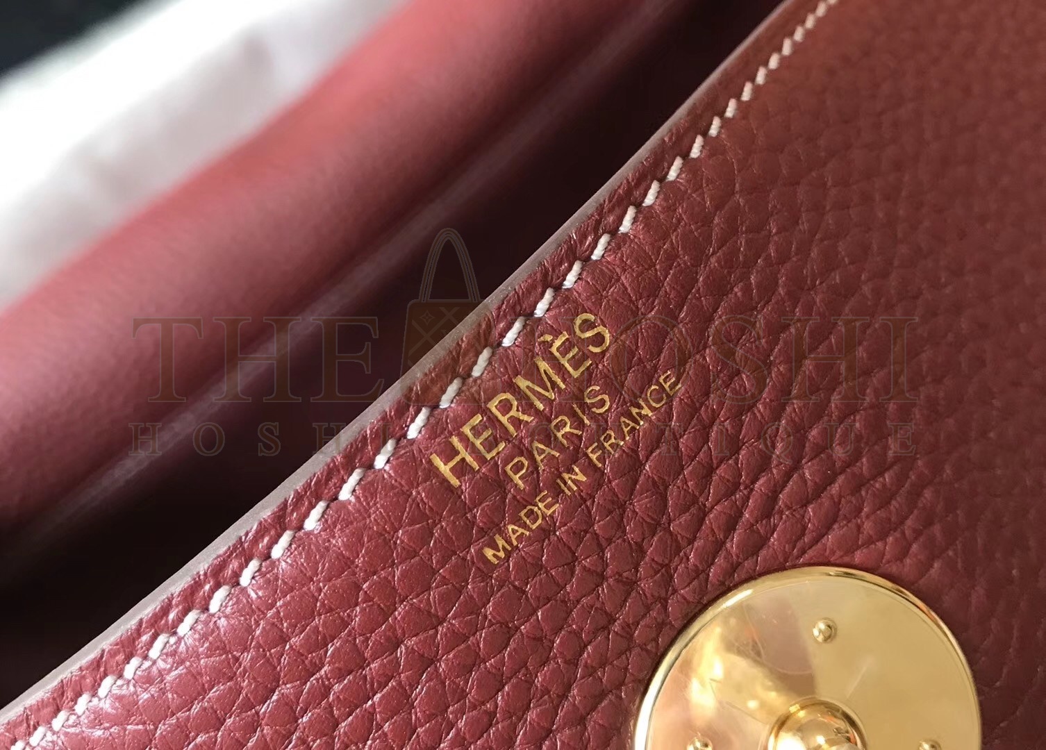H**me5 Lindy 30cm Bag In Bordeaux Clemence Leather Master Quality