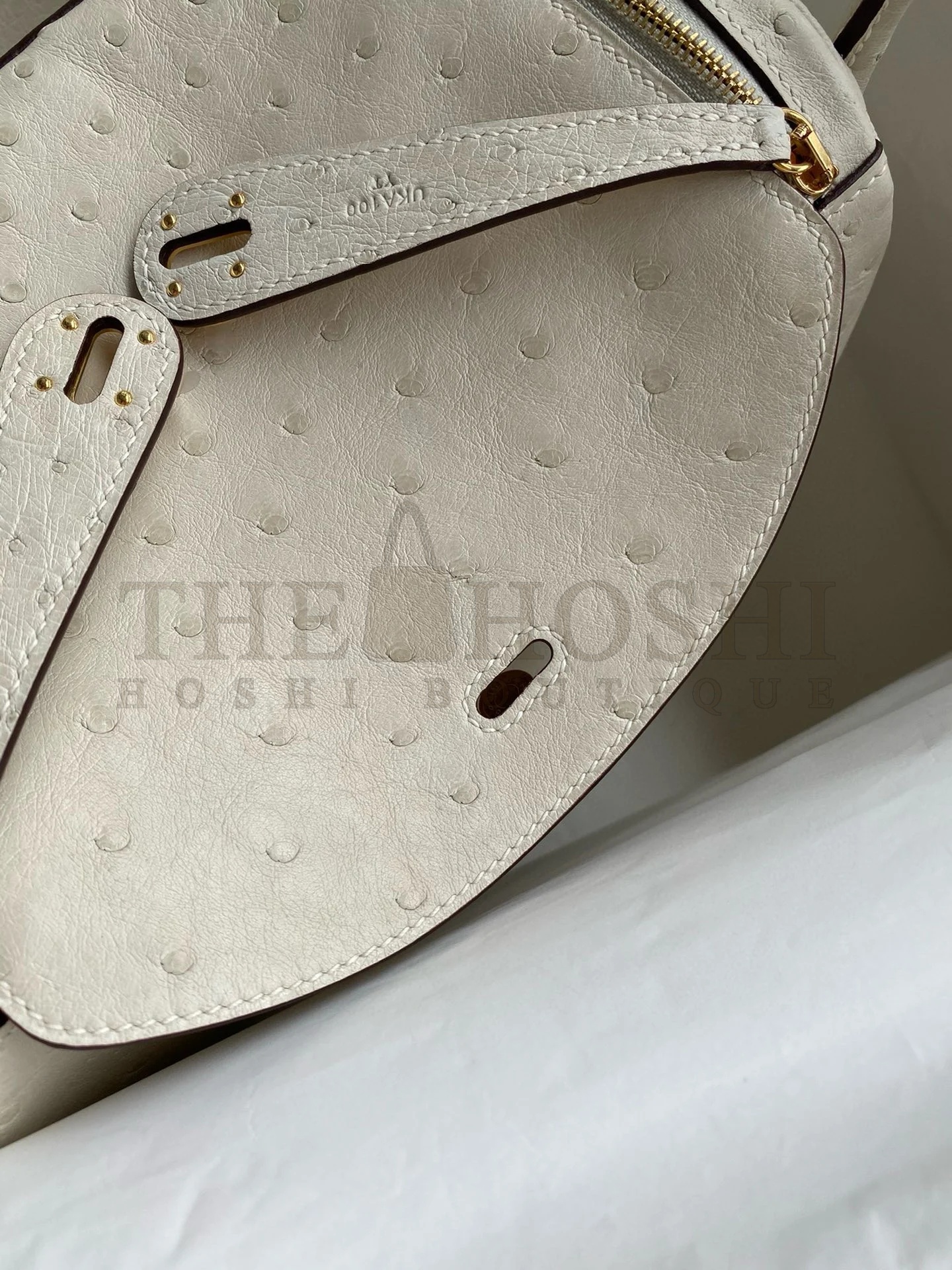 H**me5 Lindy 26 Handmade Bag In Craie Ostrich Leather Master Quality