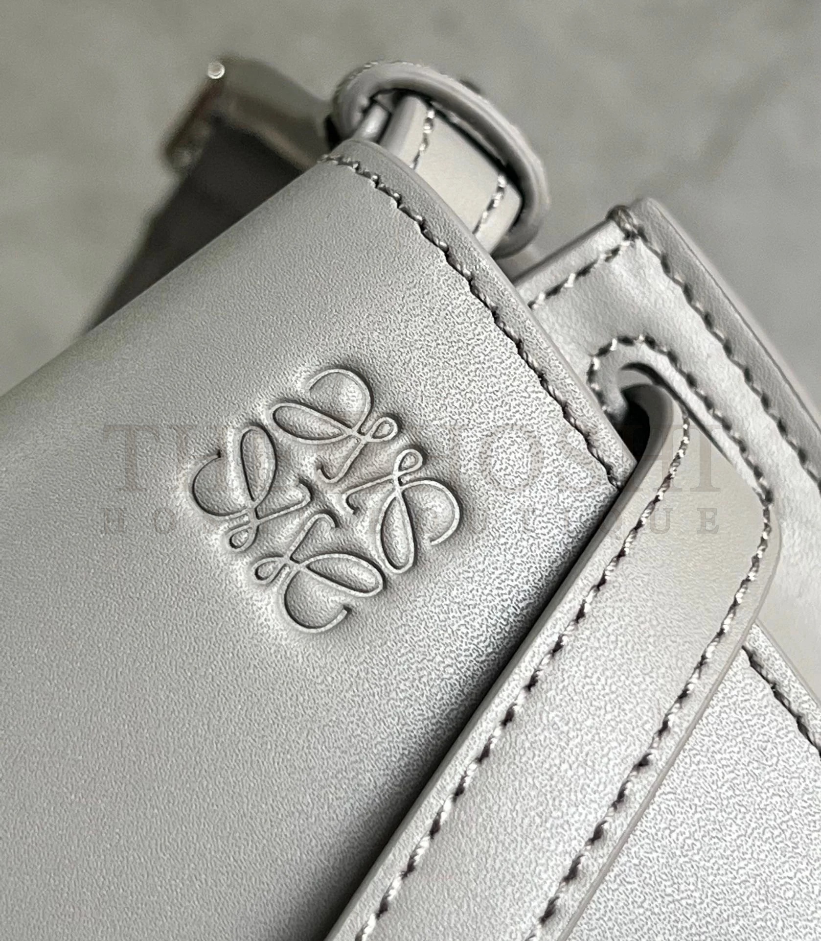 L0ew* Gate Dual Mini Bag In Grey Calfskin Master Quality