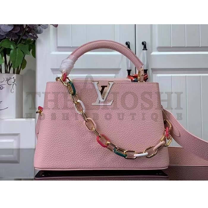 L0vis Vvtt0n LV Women Capucines BB Handbag Jasmine Pink Taurillon Leather Master Quality