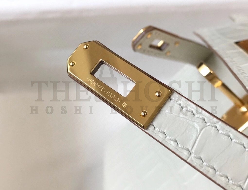 H**me5 Kelly Mini II Bag In Beton Embossed Crocodile Calfskin Master Quality