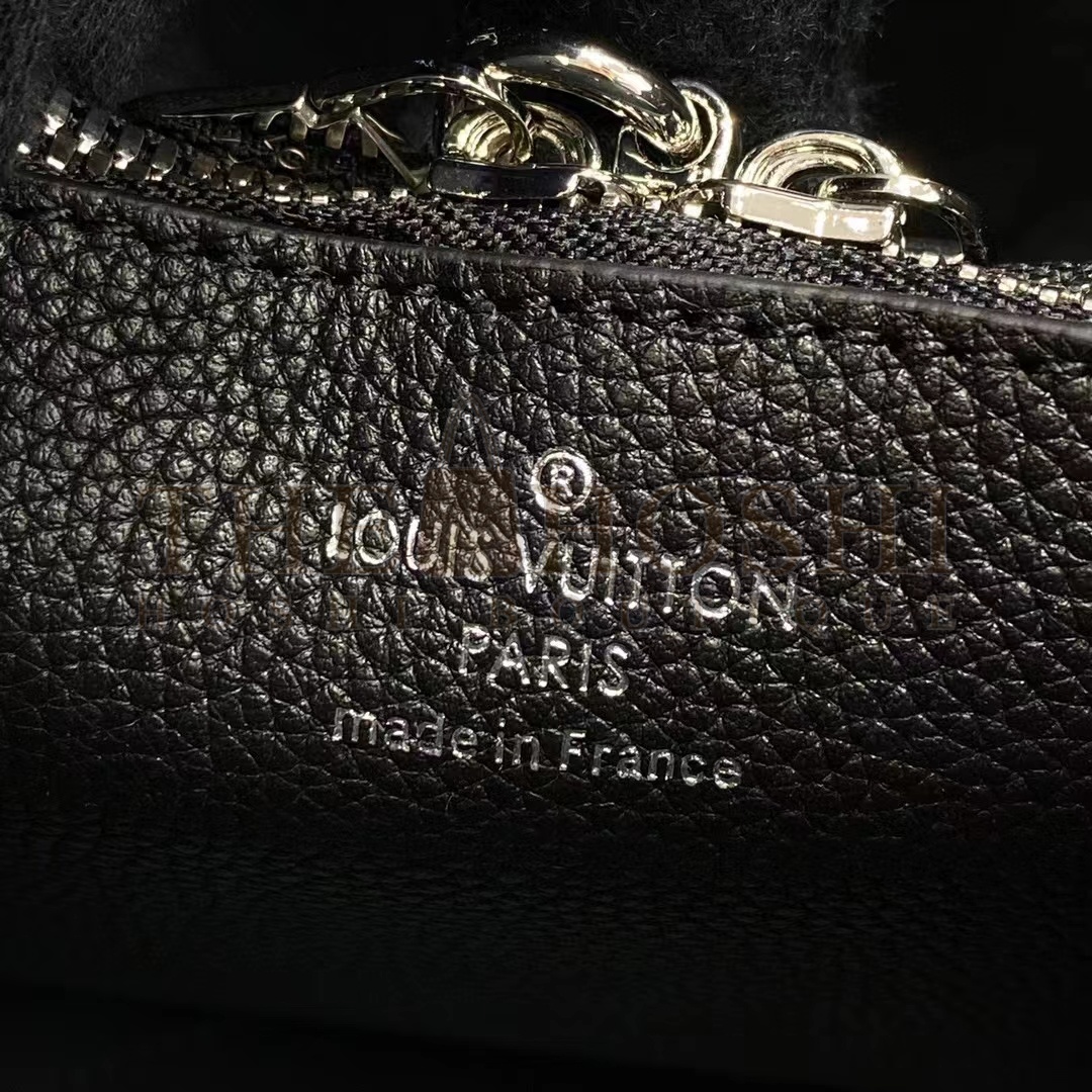 L0vis Vvtt0n LV Women Muria Bucket Bag Black Mahina Perforated Calf Leather Master Quality