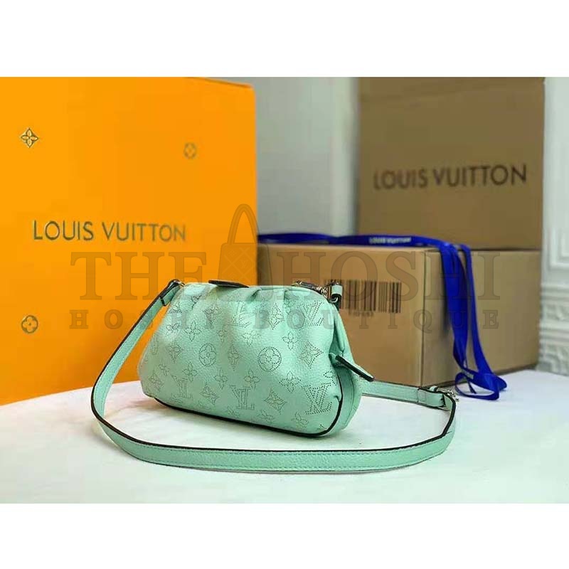 L0vis Vvtt0n LV Women Scala Mini Pouch Green Mahina Perforated Calf Leather Master Quality