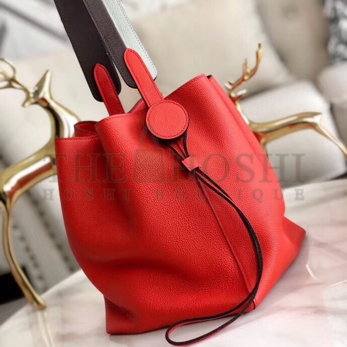 H**me5 Licol 17cm Bag In Red Evercolor Calfskin Master Quality