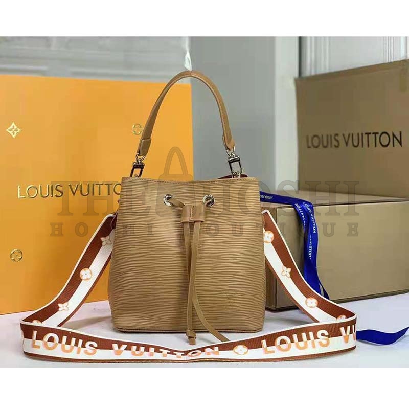 L0vis Vvtt0n LV Women NéoNoé BB Bucket Bag Gold Epi Grained Cowhide Master Quality