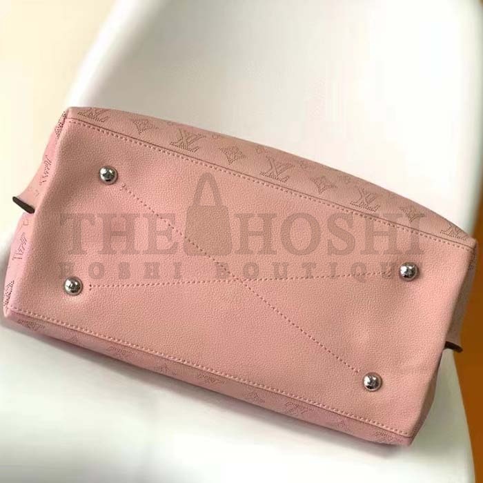 L0vis Vvtt0n LV Women Carmel Hobo Bag Pink Mahina Perforated Calfskin Leather Master Quality