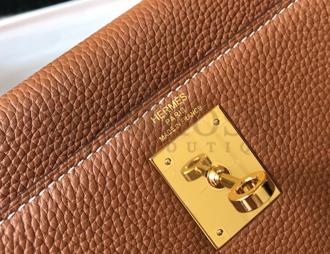 H**me5 Kelly 32cm Retourne Bag in Gold Clemence Leather GHW Master Quality