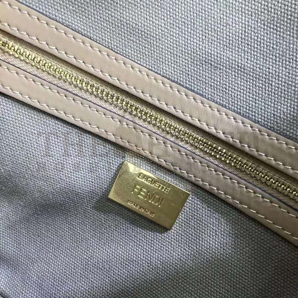 F**di Women Lconic Medium Baguette Gray FF Canvas Bag Master Quality