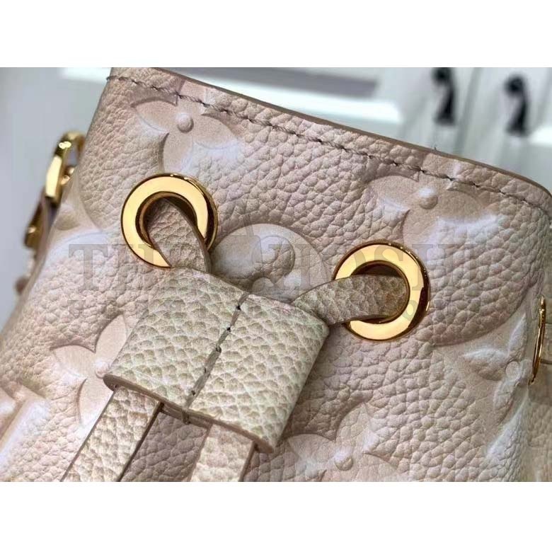 L0vis Vvtt0n LV Women Nano Noé Bucket Bag Beige Monogram Embossed S*pple Grained Cowhide Master Quality