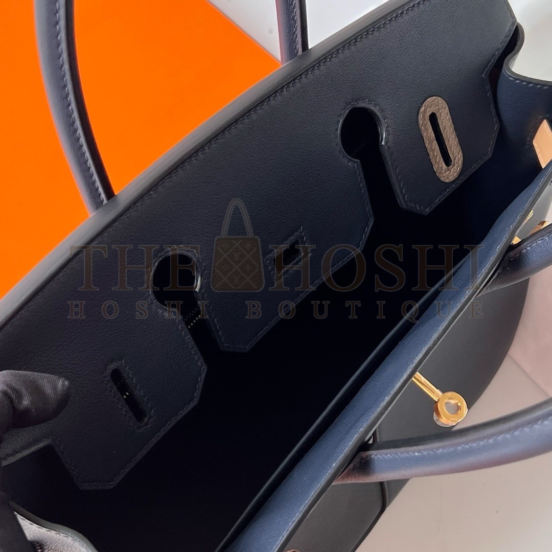 H**me5 Colormatic Birkin 30 Bag in Blue Nuit, Black and Chai Swift Leather Master Quality