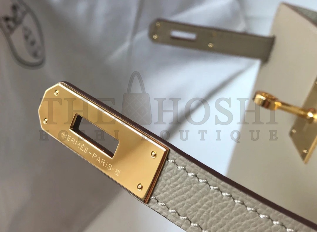 H**me5 Kelly 32cm Sellier Bag in Tourterelle Epsom Calfskin GHW Master Quality