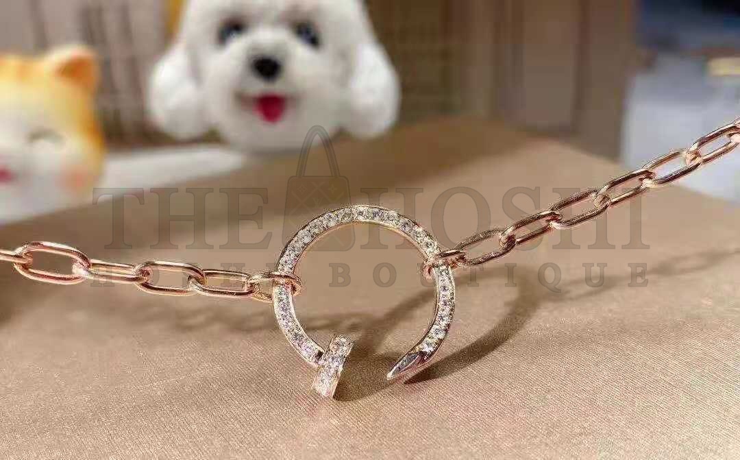 Ca*t1er ROSE GOLD WITH D1am0nd HOOP PENDANT NECKLACE Master Quality