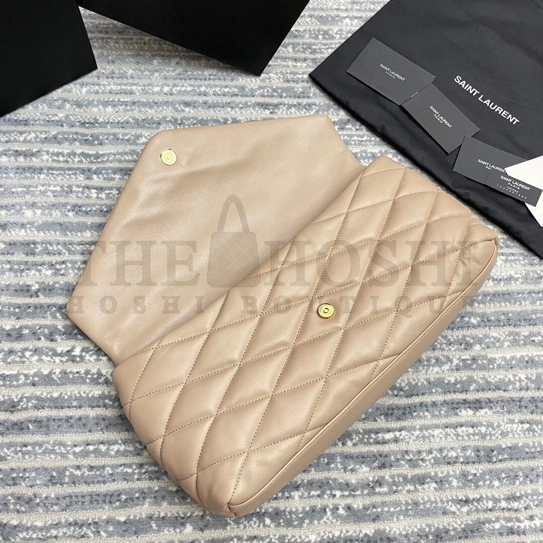 Sa1nt Lau*nt Sade Puffer Envelope Clutch In Beige Lambskin Master Quality