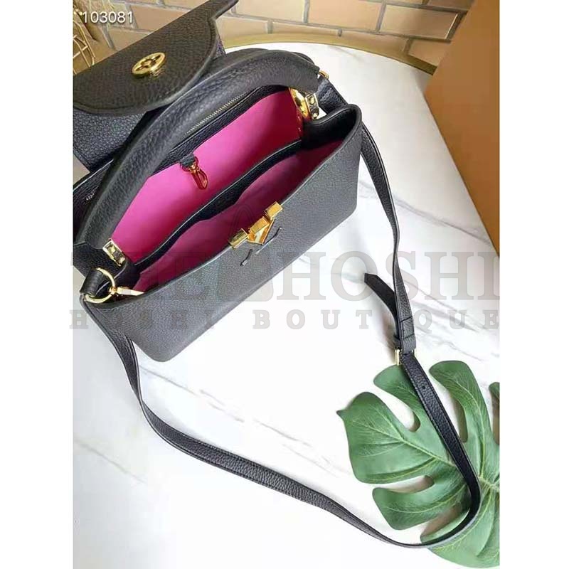 L0vis Vvtt0n LV Women Capucines MM Handbag Black Taurillon Leather Master Quality