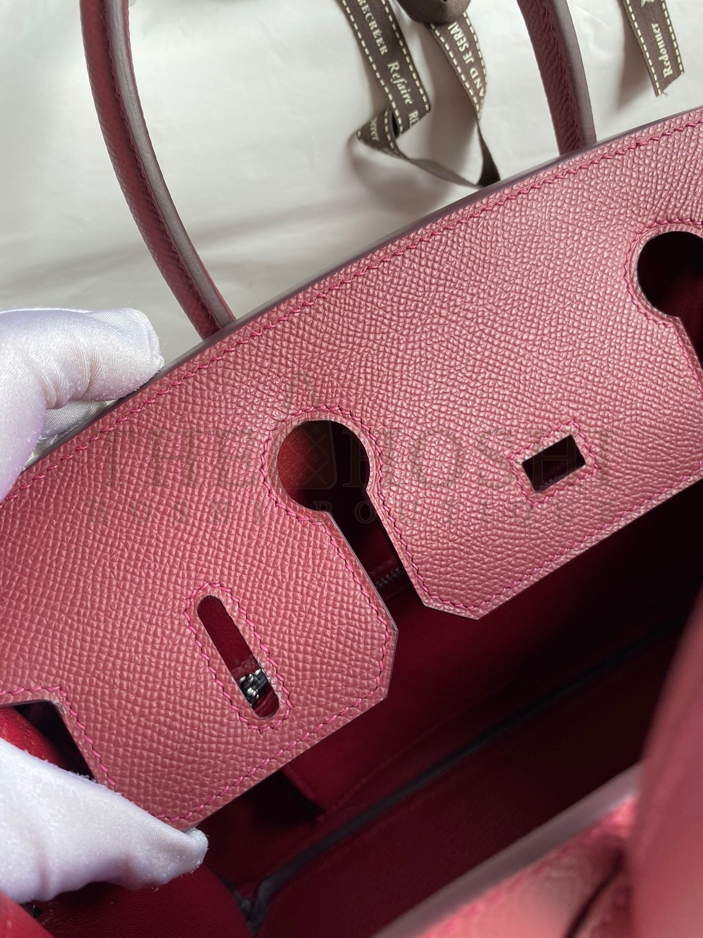 H**me5 Birkin 30 Retourne Handmade Bag In Ruby Epsom Calfskin Master Quality