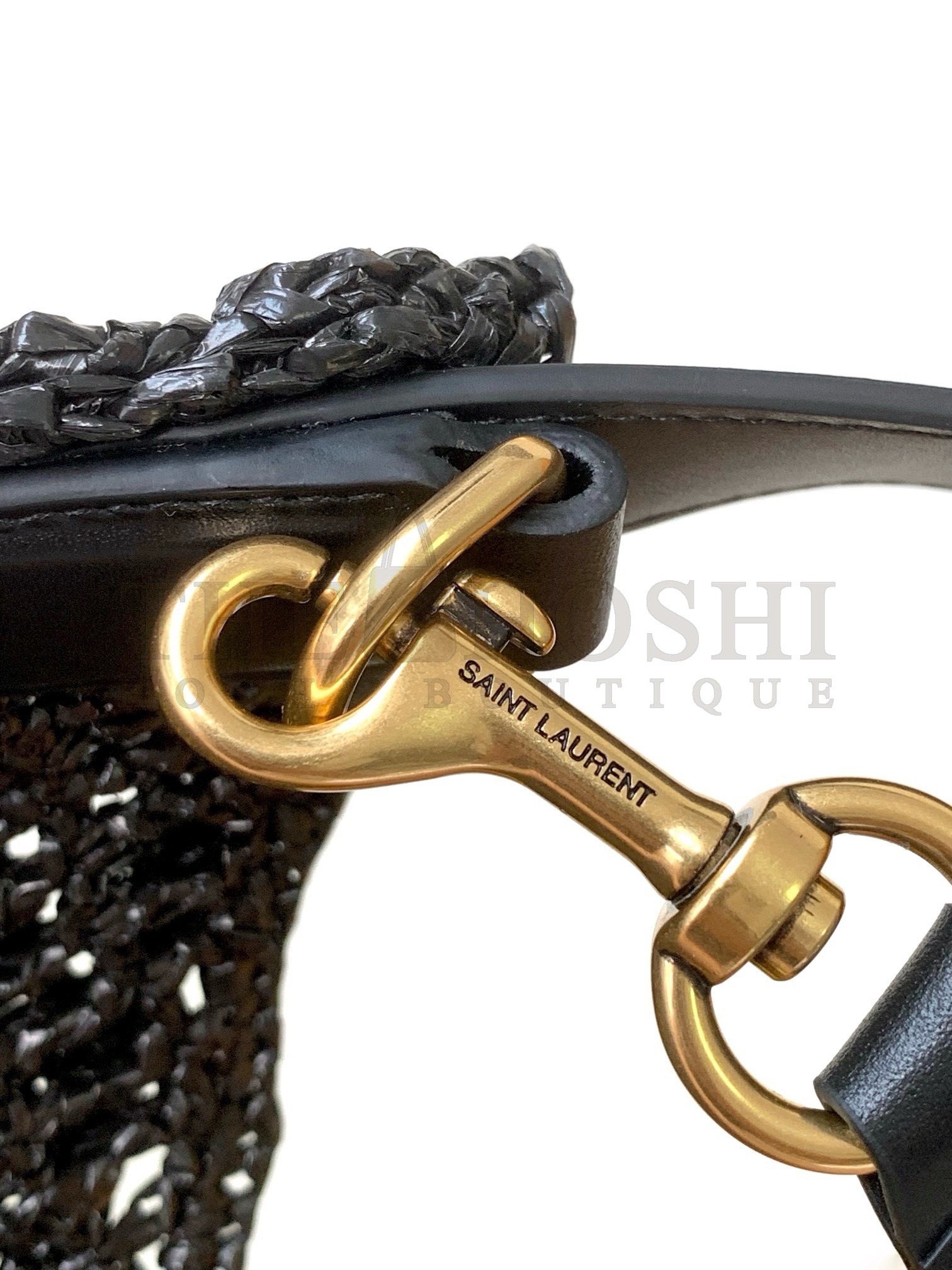 Sa1nt Lau*nt Oxalis Shoulder Bag in Black Raffia Master Quality