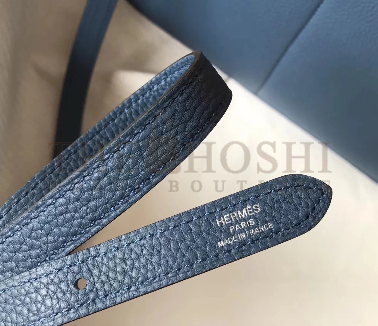 H**me5 Halzan 31cm Bag In Blue Agate Clemence Leather Master Quality