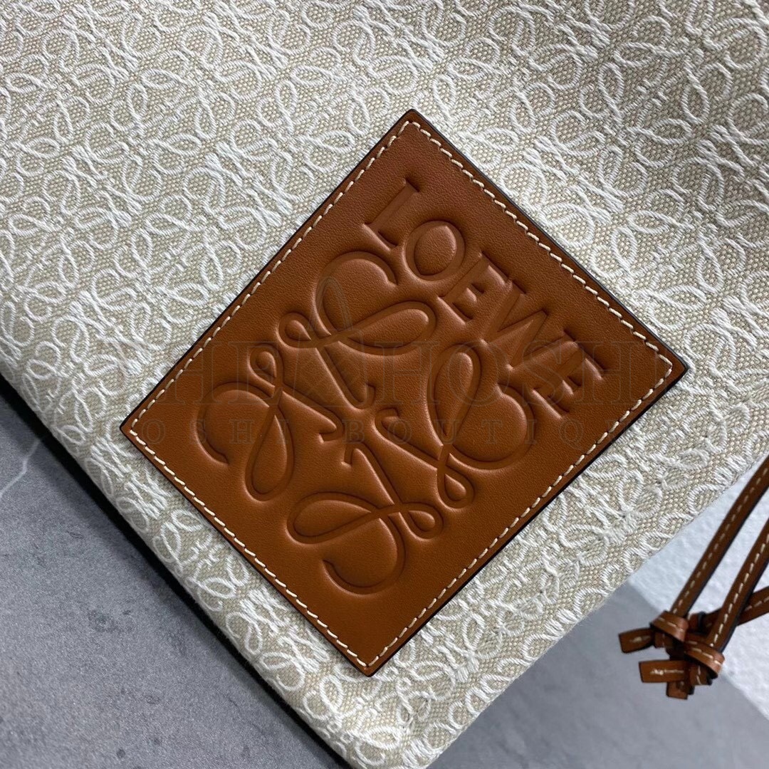 L0ew* Medium Cushion Tote In Beige Anagram Jacquard Master Quality