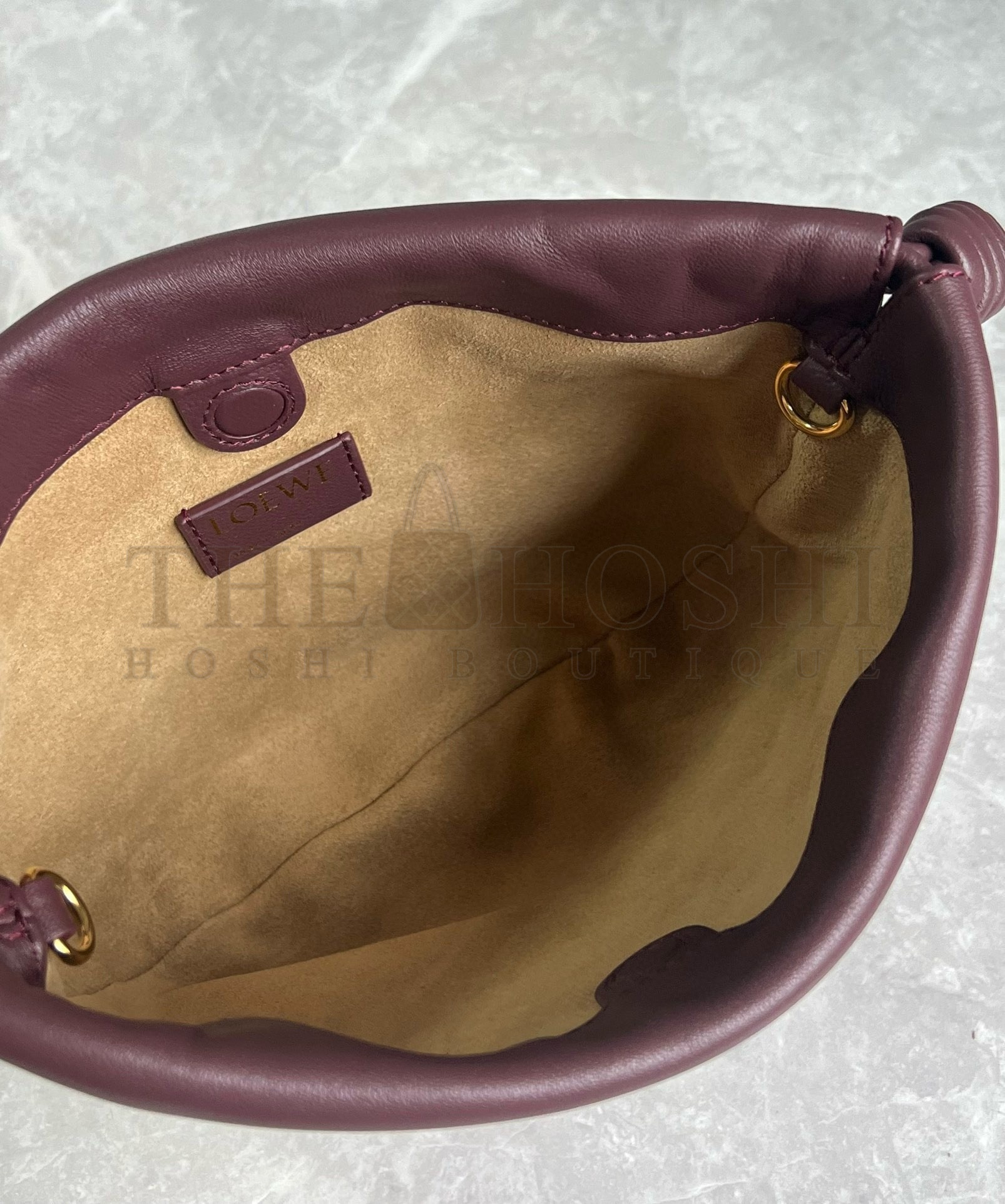 L0ew* Mini Flamenco Purse Bag in Burgundy Nappa Lambskin Master Quality