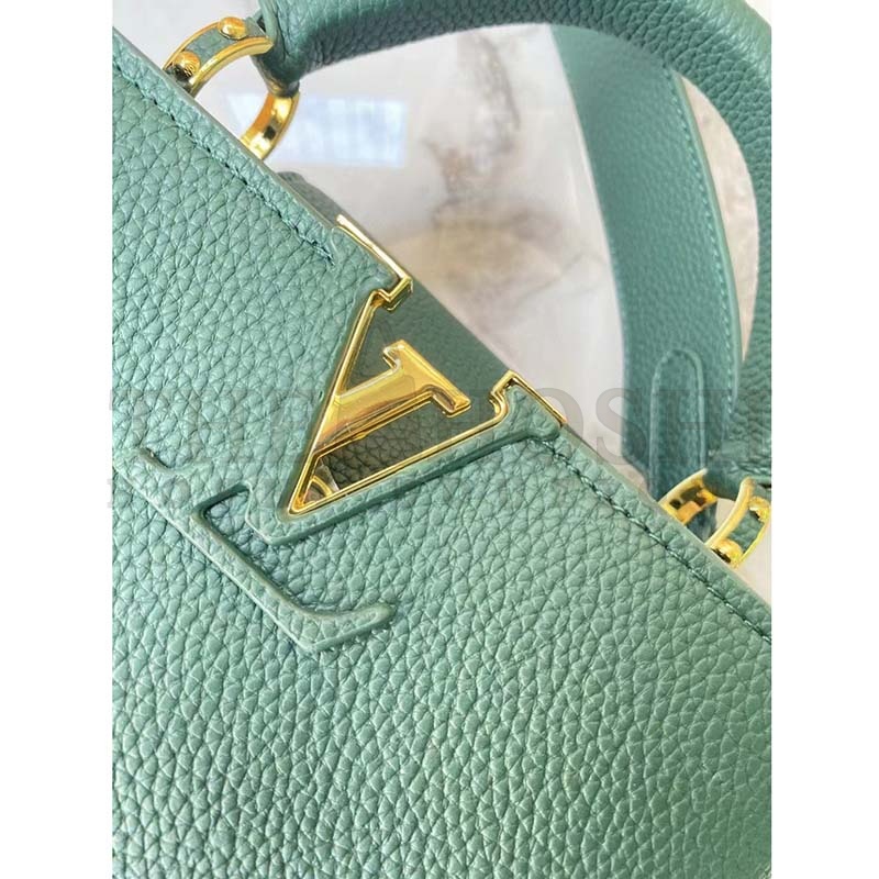 L0vis Vvtt0n LV Women Capucines Mini Handbag Vert D’eau Green Taurillon Leather Master Quality