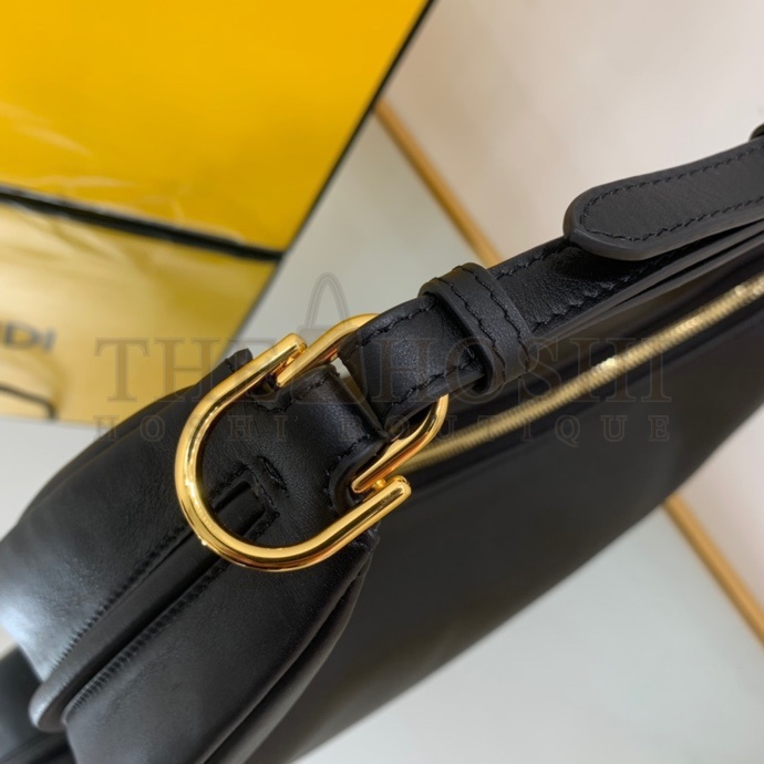 F**di Women F**digraphy Small Black Leather Bag-Black size:24.5 cm Master Quality