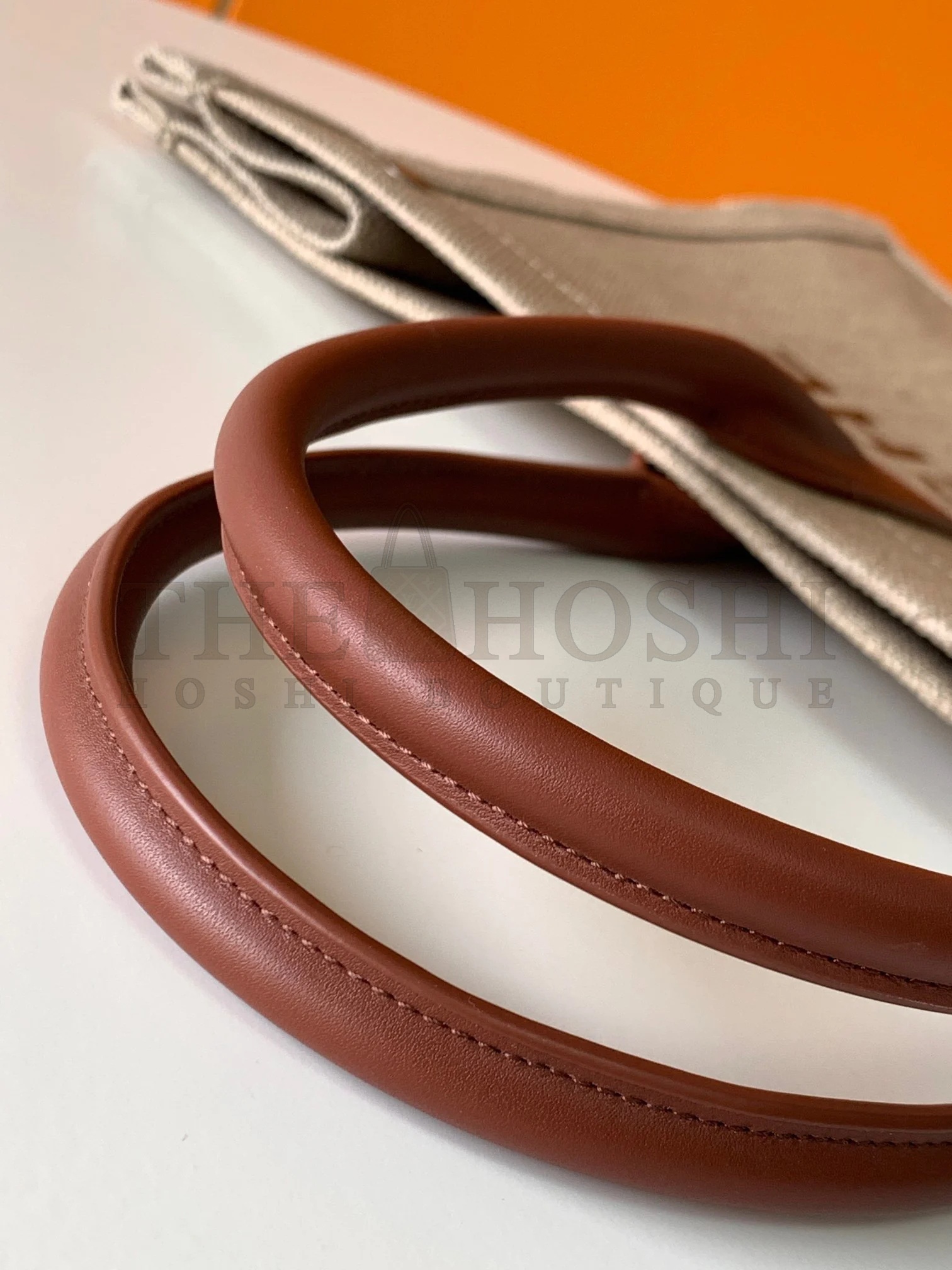 Sa1nt Lau*nt Rive Gauche Tote Bag in White Linen and Brown Leather Master Quality