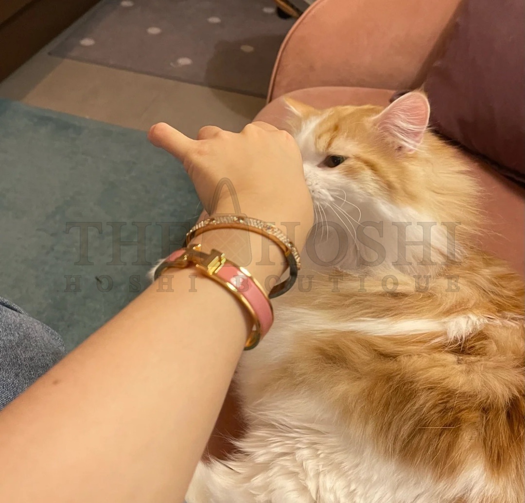 H**me5 Clic H bracelet, Pink Enamel, Rose Gold Master Quality