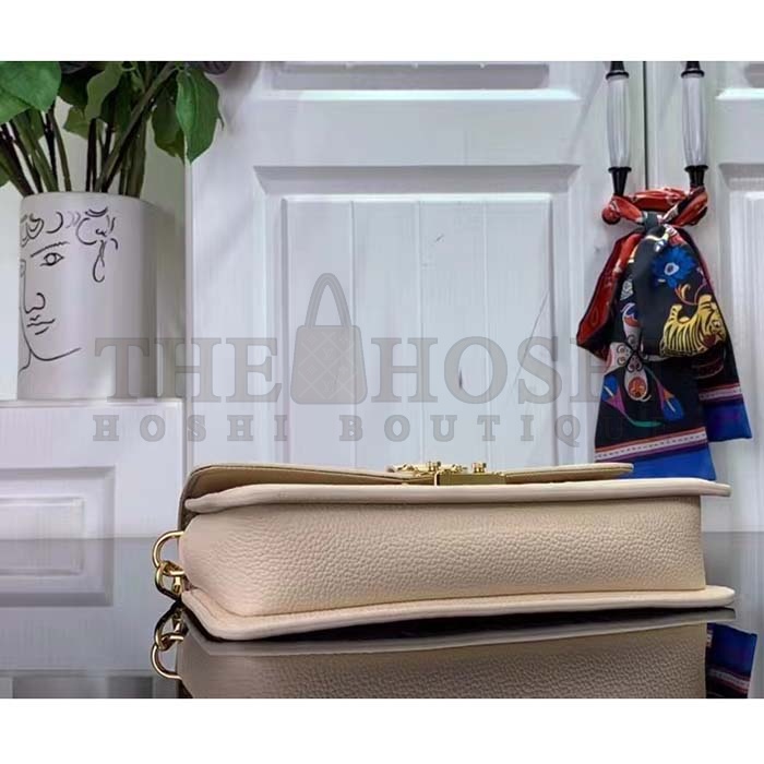 L0vis Vvtt0n LV Women Wallet On Chain Metis Cream Monogram Empreinte Embossed S*pple Grained Cowhide Leather Master Quality