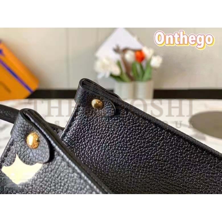 L0vis Vvtt0n LV Women Onthego Tote Black Embossed Grained Cowhide Leather PM M45659 (25 x 19 x 11.5 cm) GM M45945 (41 x 34 x 19 cm) Master Quality