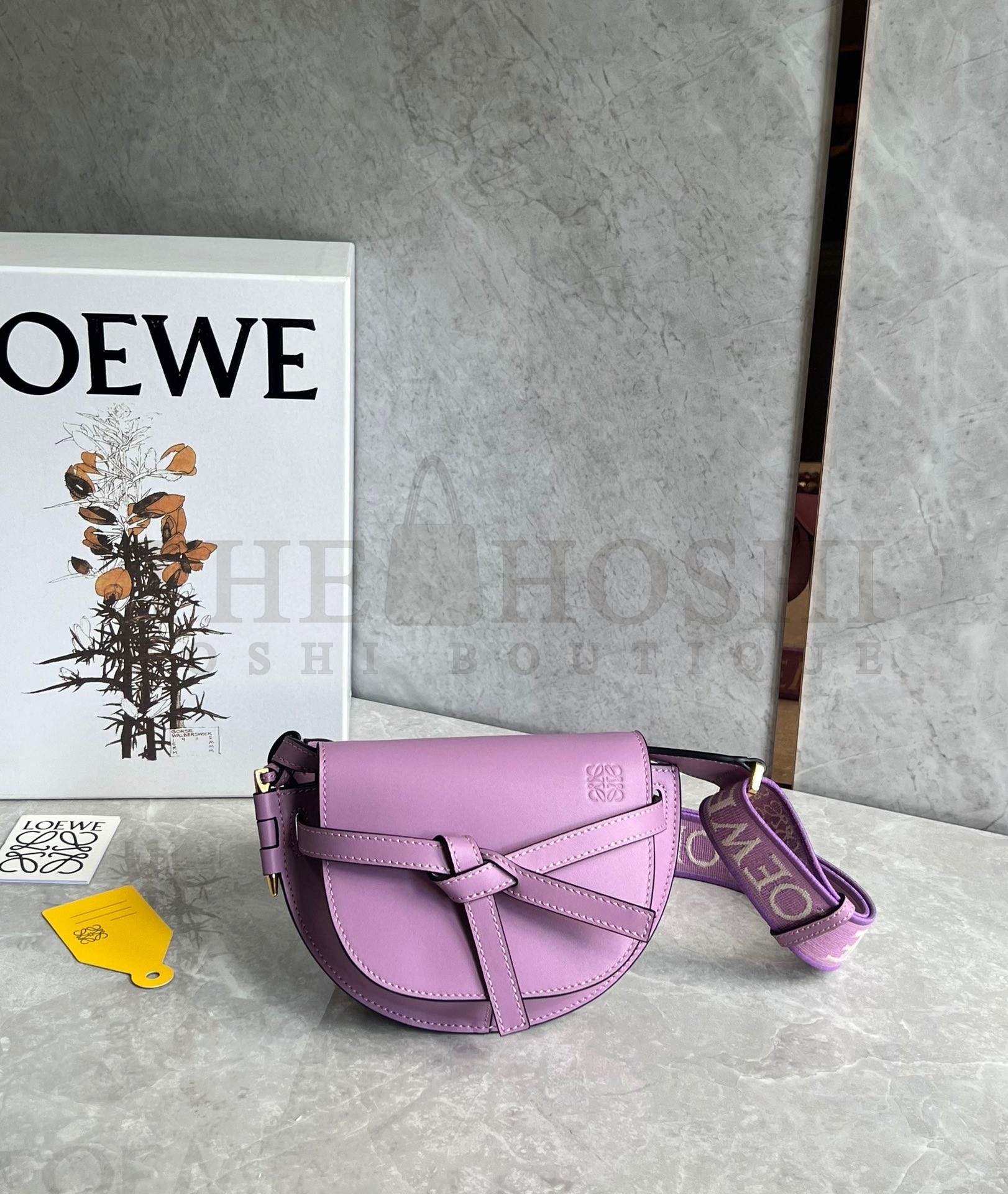 L0ew* Gate Dual Mini Bag in Guimauve Calfskin Master Quality