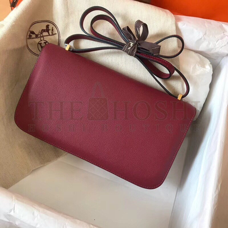 H**me5 Bordeaux Epsom Constance Elan 25cm Bag Master Quality