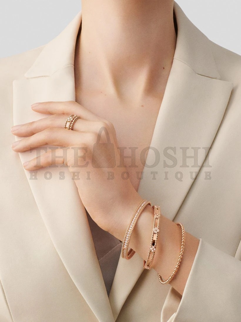 V*n Cl**f Perlée Ring Replica, Rose Gold & White Gold Master Quality