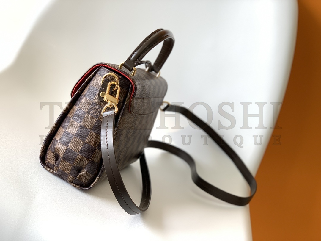 L0vis Vvtt0n LV Women Croisette Brown Damier Ébène Canvas Satchel N53000 Master Quality