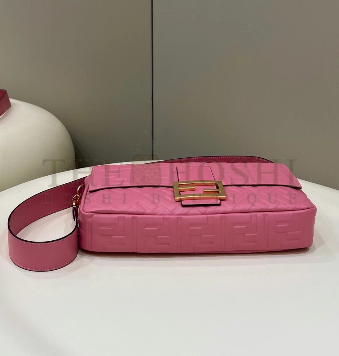 F**di Large Baguette Bag In Pink FF Nappa Leather Master Quality