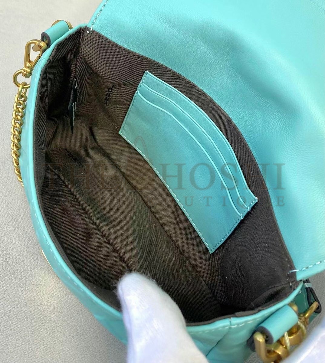 F**di Small Baguette Bag In Blue FF Nappa Leather Master Quality