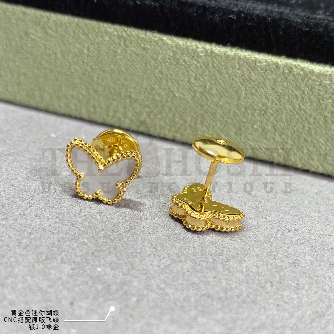 V*n Cl**f & Arpels Sweet Butterflies 18K yellow gold earrings Master Quality