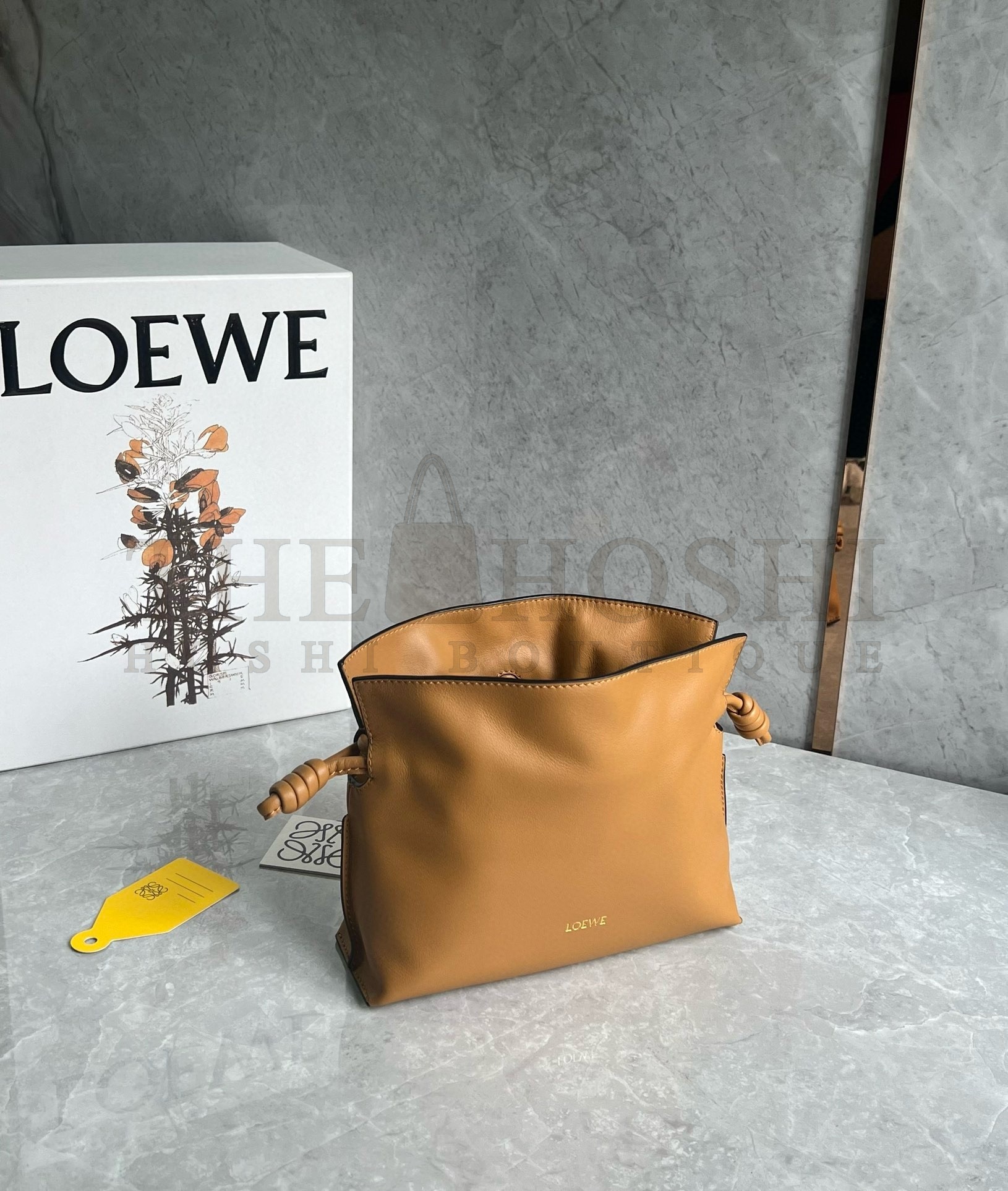 L0ew* Mini Flamenco Clutch Bag in Warm Desert Nappa Calfskin Master Quality