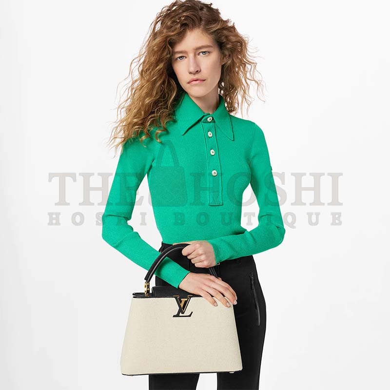 L0vis Vvtt0n LV Women Capucines MM Handbag Black Taurillon Leather Canvas Master Quality