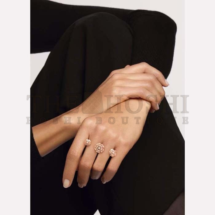 Ch**el Women CC Extrait De Camelia Transformable Ring 18K Rose Gold D1am0nds Master Quality