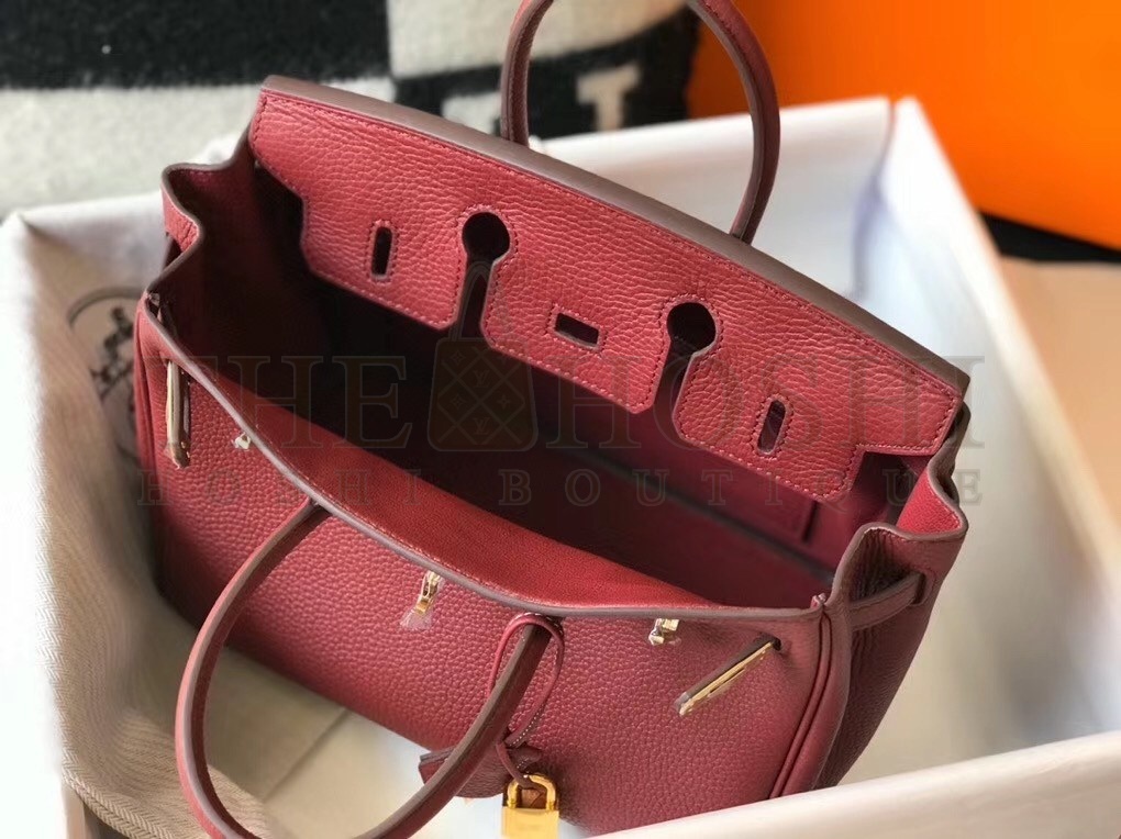 H**me5 Birkin 25cm Bag In Bordeaux Clemence Leather Master Quality