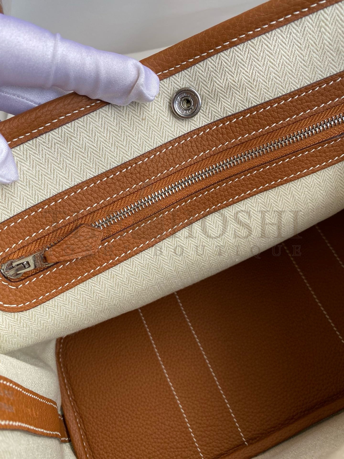 H**me5 Garden Party 30 Handmade Bag in Gold Clemence Leather Master Quality