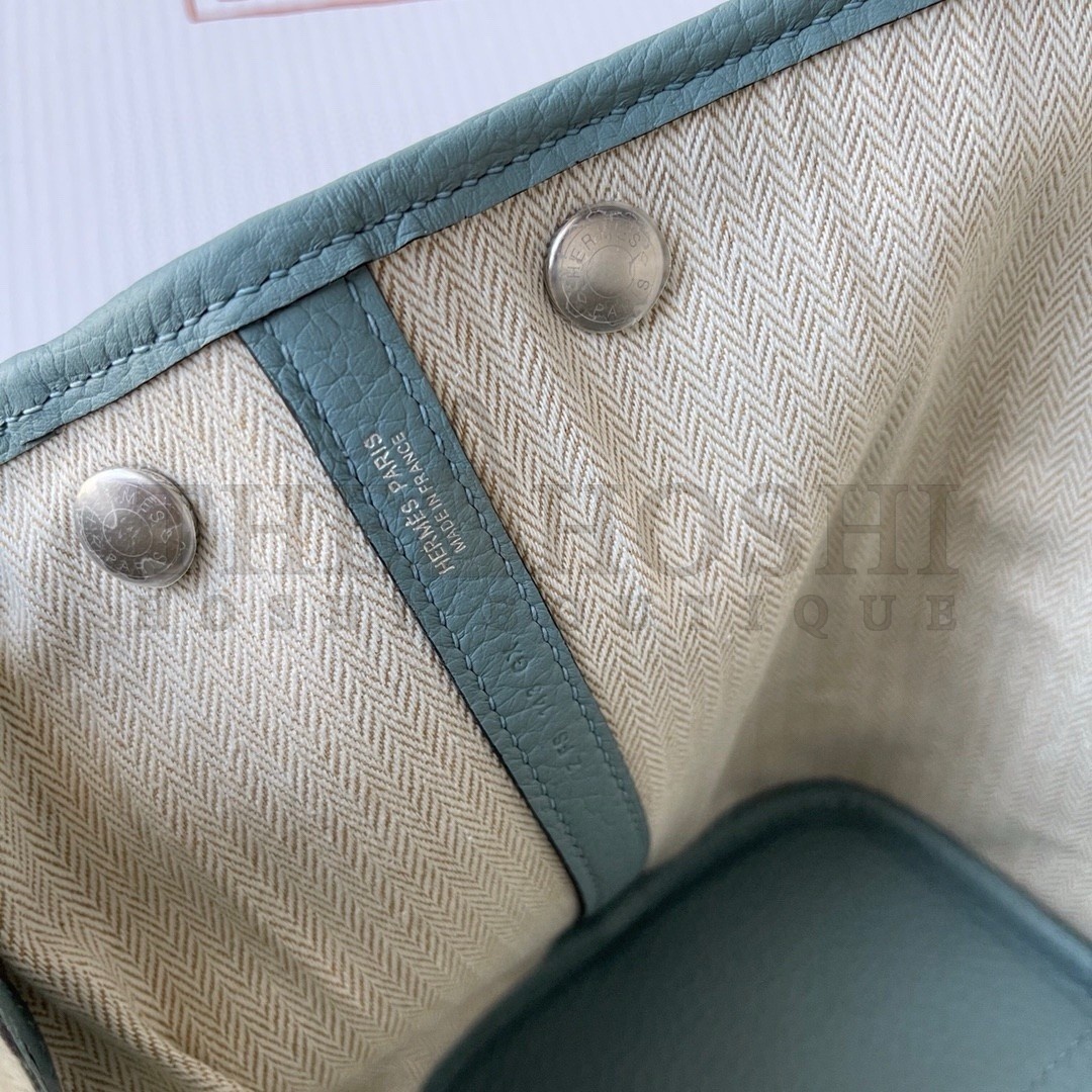 H**me5 Garden Party 30 Handmade Bag in Ciel Negonda Leather Master Quality